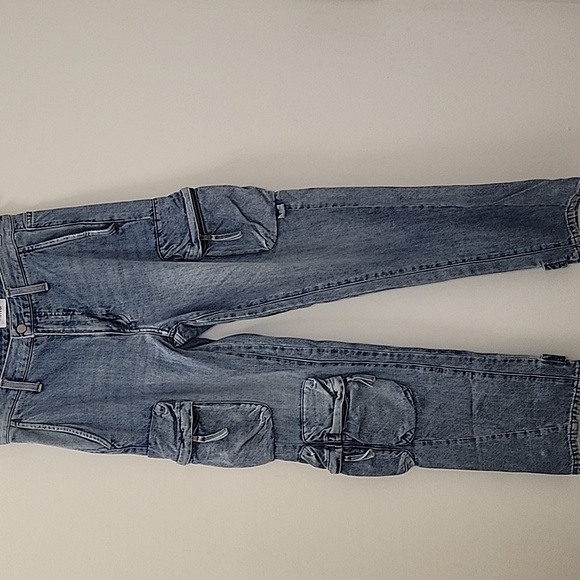 Pistola Bobbie Blue Cargo Utility Mid-Rise Straight Leg Jeans Size 26 - Picture 3 of 16